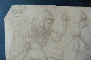 SUISSE SCHOOL 16thC - RELIGIOUS SCENE WITH SOLDIERS CIRCLE URS GRAF - INK 6