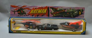 Corgi Toys Batman Set Batcopter,  Batmobile,  Batboat