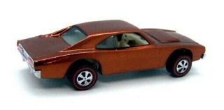 1969 Hot Wheels Redline Custom Dodge Charger Spectraflame dark brown w white int 2