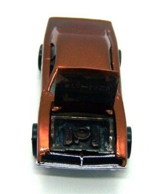 1969 Hot Wheels Redline Custom Dodge Charger Spectraflame dark brown w white int 4