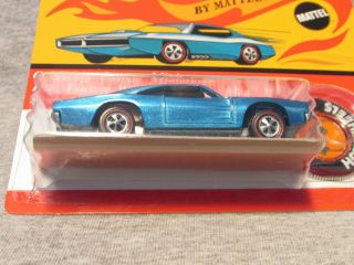 HOT WHEELS REDLINE CUSTOM DODGE CHARGER,  ICE BLUE,  WHITE INT.  MIBP 5