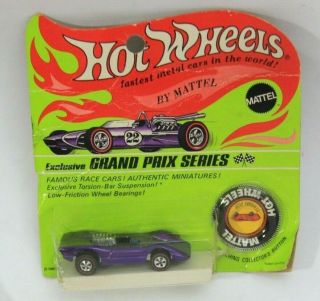 Hot Wheels Redline " Grand Prix Series " Purple Ferrari 312p Car,  1969
