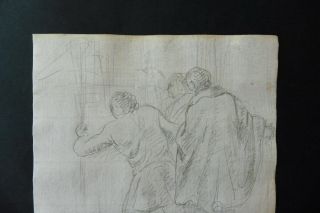ITALIAN - BOLOGNESE SCHOOL 18thC - SCENE WITH FIGURES - CHARCOAL DRAWING 3