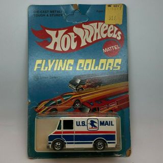 Hot Wheels 1975 Flying Colors Us Mail Postal Van Truck Rare Metal Base