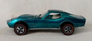 1968 Hot Wheels Redline Custom Corvette In Aqua Usa Base Cond