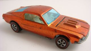 1968 Hot Wheels Redline - Custom Mustang - Us - Orange W/ Louvered Window