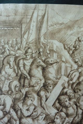 ITALIAN - GENOVESE SCHOOL 17thC - RELIGIOUS SCENE - IMPRESSIVE INK DRAWING 4