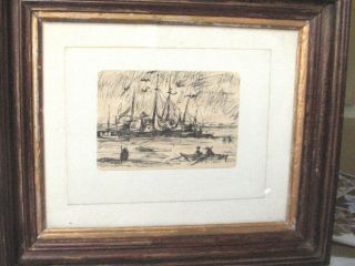 Victor De Carlo Listed Cape Cod Sailing Charming Pen Ink Drawing Reduced