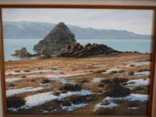 William A Moore Oil On Board Signed & Dated Pyramid Lake Thaw Listed Artist NR 3