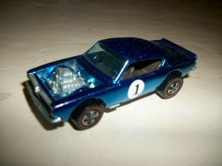 1969 Hot Wheels Redline King Kuda Blue Chrome Over (rare)