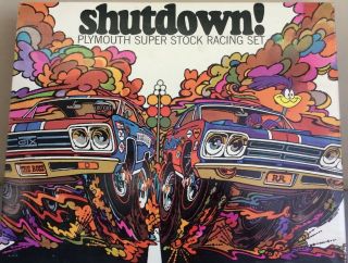 Shutdown Plymouth Stock Racing Set 1969 Gtx/1969 Road Runner 5” Slot Cars 12