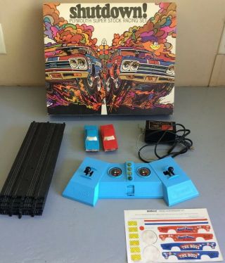 Shutdown Plymouth Stock Racing Set 1969 Gtx/1969 Road Runner 5” Slot Cars