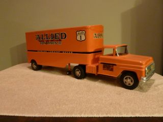 Tonka Allied Van Lines Moving Semi Truck And Trailer 1960 ' s 3