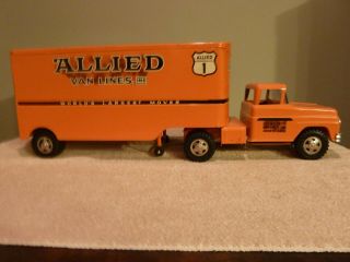 Tonka Allied Van Lines Moving Semi Truck And Trailer 1960 ' s 4