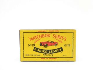 Box For 1958 Moko Lesney Matchbox No.  19 