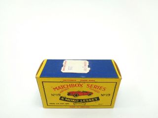 box for 1958 MOKO Lesney Matchbox No.  19 ' MGA SPORTS CAR ' - see photos & more boxes 4