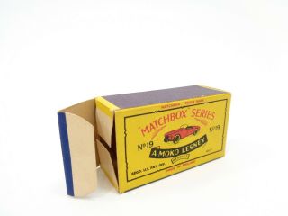 box for 1958 MOKO Lesney Matchbox No.  19 ' MGA SPORTS CAR ' - see photos & more boxes 5