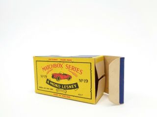 box for 1958 MOKO Lesney Matchbox No.  19 ' MGA SPORTS CAR ' - see photos & more boxes 6