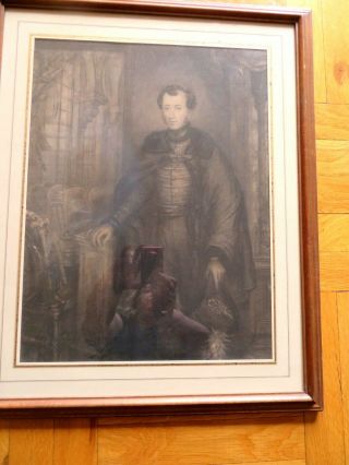 Antique 19 Century Framed Drawing Of A British Nobleman In A Military Uniform