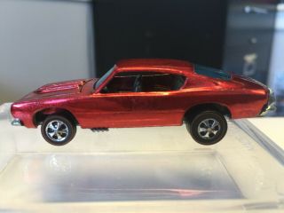 Redline Hotwheels Custom Barracuda,  HK,  Red over Chrome,  Dark Gray Interior,  NM 2
