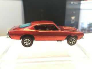 Redline Hotwheels Custom Barracuda,  HK,  Red over Chrome,  Dark Gray Interior,  NM 3