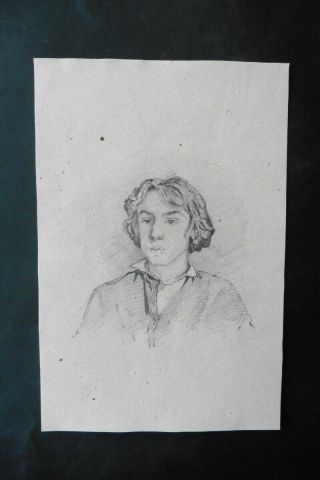 French School Ca.  1830 - Fine Portrait Young Man - Artist - Pencil Drawing