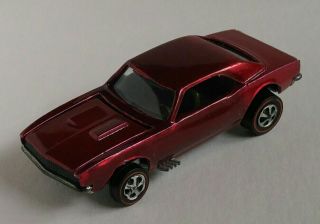 Hot Wheels Redline Custom Camaro Red W/black Interior 1968 Us But See Paint