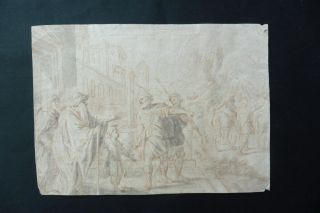French School 17thc - Religious Scene Attr.  Verdier - Fine Ink Drawing
