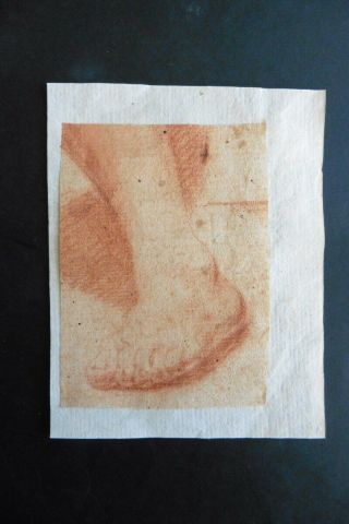 Italian - Roman School 17thc - Red Chalk Study Of A Foot Circle Mola