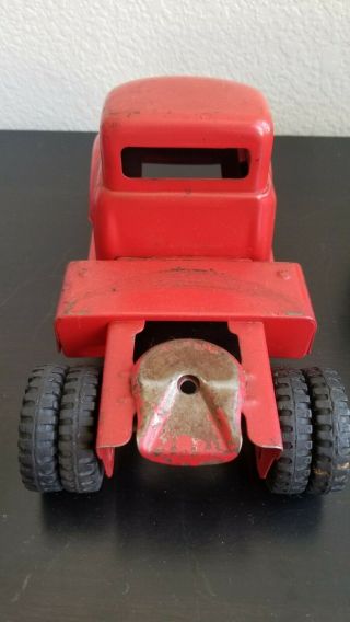 Tonka Toys Red Semi - Tractor w Custom Restore Steel Carrier Trailer J538 4
