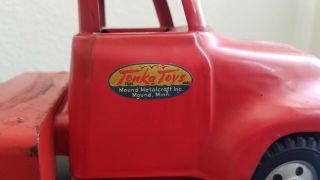 Tonka Toys Red Semi - Tractor w Custom Restore Steel Carrier Trailer J538 8