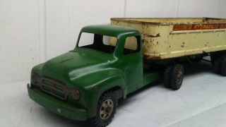 Rare Buddy L Hydraulic Farm Supplies Dumper Semi Truck Toy