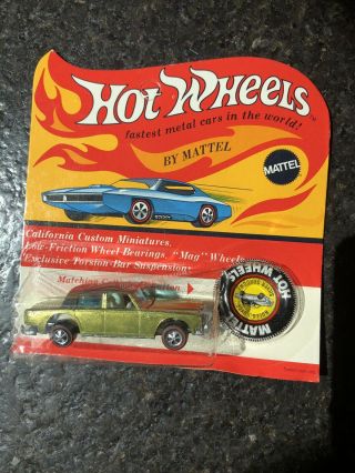 Hot Wheels Redline Yellow Rolls Royce Silver Shadow In Package Bp Card Unplayed