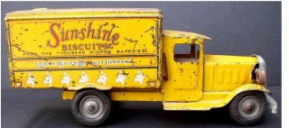 1932 Metalcraft Sunshine Biscuits Pressed Steel Toy Truck Made In Usa