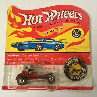 Hot Wheels Redline - In Package 1970 " Red Baron " On Unpunched Card Look