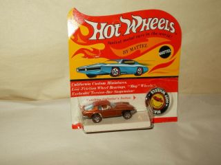 1969 Hot Wheels Redline " Maserati Mistral " W/button Hk Orange