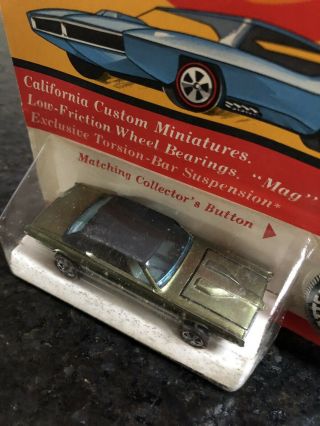 Hot Wheels Redline Olive Custom Cougar in package 3