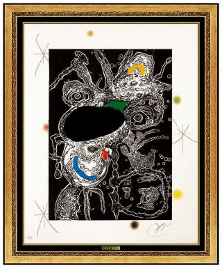 Joan Miro Espriu Color Etching Aquatint Large Hand Signed Abstract Art 2