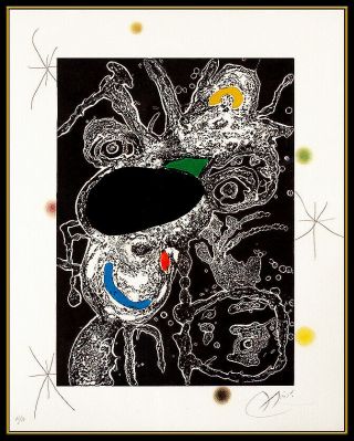 Joan Miro Espriu Color Etching Aquatint Large Hand Signed Abstract Art 3