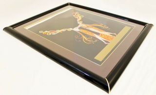 Contemporary Modern Framed Kiss of Fire Signed Erte Serigraph Gold Foil 1984 2