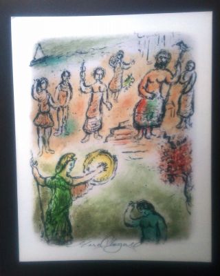 Rare Marc Chagall,  " Assembly Of The Gods,  " Pencil Signed Print.