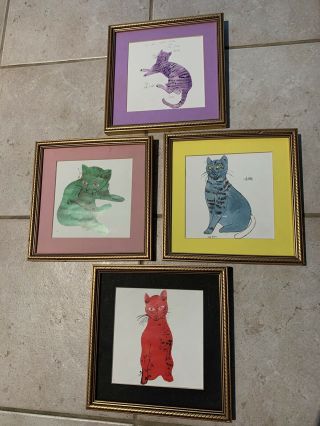 Andy Warhol Cats 25 Cats Named Sam One Blue Pussy Set Of 4
