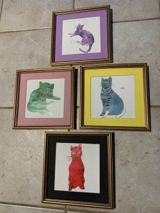 ANDY WARHOL CATS 25 CATS NAMED SAM ONE BLUE PUSSY SET OF 4 3