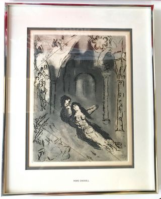 Marc Chagall " The Marriage " Etching Framed