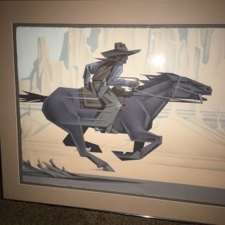 Ed Mell " Full Speed Ahead " Artist Signed Lithograph In Frame In Oregon