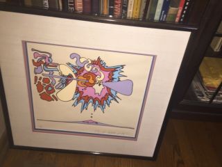Peter Max Serigraph Hand Signed And Numbered 1970 Rare Cosmic Hip