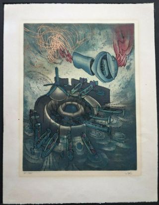 Roberto Matta Etching Signed And Numbered Hom 