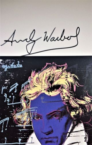 ANDY WARHOL HAND SIGNED SIGNATURE BEETHOVEN PRINT W/ C.  O.  A. 2