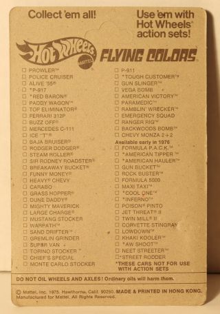 DTE 1974 CARD HOT WHEELS REDLINE 8259 GOLD CHROME RODGER DODGER NIOP 2