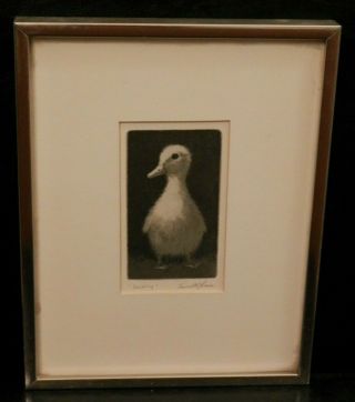 Kenneth Reeve Old Indiana Listed Artist Fine Art Etching Duck Artwork Signed
